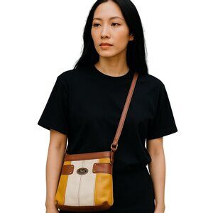 Bolo Bags Crossbody Womens Handbag Purse Mustard Yellow Cream Strap Spring
